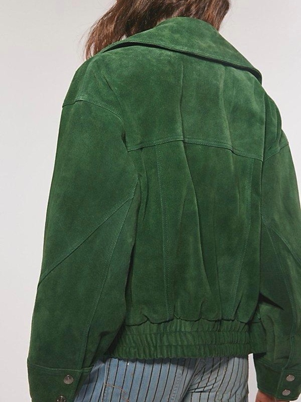 NWT Free People We The Free Desert Moon Green Grove Suede Bomber Jacket - Picture 2 of 10